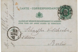 Carte-correspondance N° 30 écrite De Bruxelles Vers Berlin - Kartenbriefe