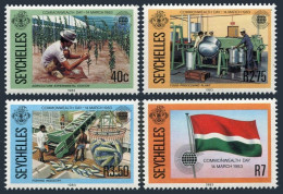 Seychelles 511-514,MNH.Michel 527-530. Commonwealth Day,1983.Agriculture,Fishing - Seychellen (1976-...)