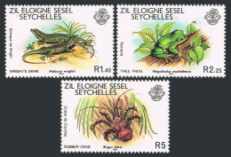 Seychelles Zil Elwannyen Sesel 30-32, MNH. Michel 30-32. 1981. Skink, Frog,Crab. - Seychellen (1976-...)