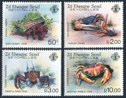 Zil Elwannyen Sesel 84-87, MNH. Mi 84-87. Crabs 1984. Hermit, Fiddler, Ghost, - Seychelles (1976-...)