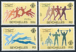 Seychelles 547-550,550a, MNH. Michel 563-566, Bl.24 Olympics Los Angeles-1984. - Seychellen (1976-...)
