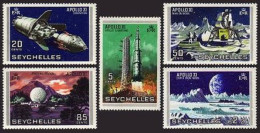 Seychelles 252-256, MNH. Michel 254-258. Apollo XI Space Flight 1969. - Seychelles (1976-...)