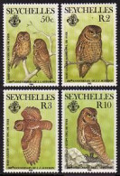 Seychelles 559-562,MNH. Mi 575-578. Audubon's Birds, 1985. Bare-leggedscops Owls - Seychelles (1976-...)