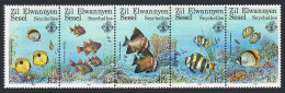 Seychelles Zil Elwannyen Sesel 126 Strip, MNH. Michel 128-132. Coral Fish, 1987. - Seychelles (1976-...)