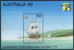 Seychelles 808,MNH. PHILEXPO-1999,Australia.Vessel The Cheval Marin,1774. - Seychellen (1976-...)