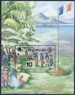 Seychelles 691,MNH.Michel Bl.34. French Revolution,200th Ann.1989.Flag,Ships. - Seychellen (1976-...)
