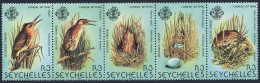 Seychelles 483 Ae Strip, MNH. Michel 498-502. Birds 1982. Chinese Bittern. - Seychellen (1976-...)
