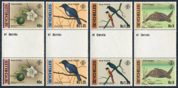 Seychelles 417-420 Gutter,MNH.Michel 422-425. Gardenia,Birds,Green Turtle,1978. - Seychellen (1976-...)