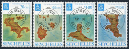 Seychelles 339-342,MNH.Michel 344-347. Rural Post, 1976. Maps Of Islands. - Seychellen (1976-...)