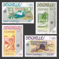 Seychelles 448-451,451a,MNH.Michel 457-460,Bl.13. LONDON-1980.New Currency.Bird, - Seychelles (1976-...)