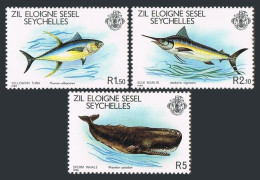 Seychelles Zil Sesel 20-22, MNH. Mi 20-22. Marine Life 1980. Tuna, Marlin,Whale. - Seychelles (1976-...)
