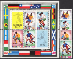 Football / Soccer / Fussball - WM 1974:  Antigua  4 W + Bl ** - 1974 – Allemagne Fédérale