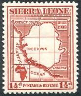 Sierra Leone 155, Hinged. Michel 133. Map Of Sierra Leone, 1933. - Sierra Leone (1961-...)