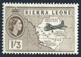 Sierra Leone 203, MNH. Michel 184. Map And Plane, 1956. - Sierra Leona (1961-...)