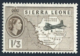 Sierra Leone 203, MNH. Michel 184. Map And Plane, 1956. - Sierra Leone (1961-...)