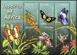 Sierra Leone 2590 Af Sheet, MNH. Insects Of Africa 2003. Grasshopper, Moth, Ant, - Sierra Leone (1961-...)