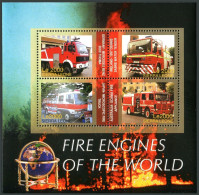 Sierra Leone 2816 Ad Sheet, MNH. Fire Fighting Engines: Germany, Ireland, Japan, - Sierra Leone (1961-...)