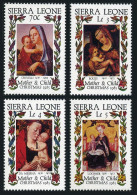 Sierra Leone 724-727, MNH. Mi 849-852. Christmas 1985. Madonna & Child Paintings - Sierra Leona (1961-...)
