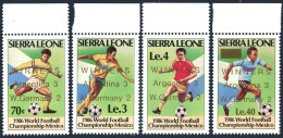 Sierra Leone 788-791, MNH. Michel. World Soccer Cup Mexico-1986. - Sierra Leona (1961-...)