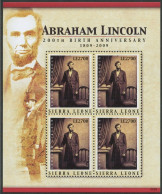 Sierra Leone 2984 Sheet,MNH. President Abraham Lincoln, 2010. - Sierra Leona (1961-...)