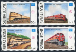 Sierra Leone 764-767,768,MNH.Mi 892-895,896 Bl.46. AMERIPEX-1986.Locomotives. - Sierra Leona (1961-...)