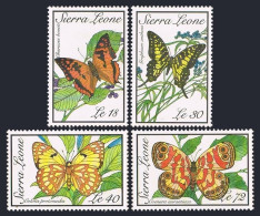 Sierra Leone 1090-1092,1094,MNH.Michel 1281-1283, 1285. Butterflies 1989,2nd Set - Sierra Leona (1961-...)