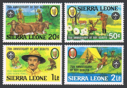 Sierra Leone 535-538,MNH.Michel 665-668. Scouting Year 1982.Baden Powell,Animals - Sierra Leone (1961-...)