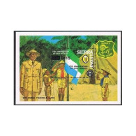 Sierra Leone 698,MNH.Michel 826 Bl.32. Girl Guides,75th Ann.1985.Raising Flag. - Sierra Leona (1961-...)