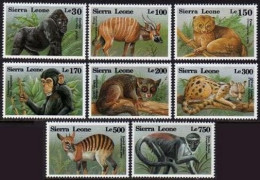 Sierra Leone 1647-1654, MNH. Mi 2050-2057. Gorilla, Bongo,Potto, Chimpanzee 1993 - Sierra Leone (1961-...)