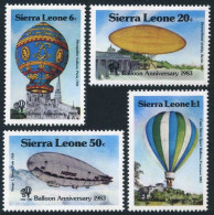 Sierra Leone 596-599,600,MNH.Mi 723-726,Bl.17. Manned Balloon Flight-200,1983. - Sierra Leona (1961-...)