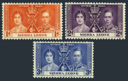 Sierra Leone 170-172, MNH. Michel 118-120. Coronation 1937. George VI,Elizabeth. - Sierra Leona (1961-...)