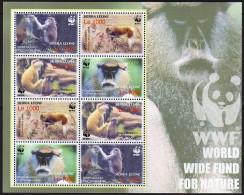 Sierra Leone 2752e Sheet, MNH. WWF. Monkey, 2004. - Sierra Leone (1961-...)