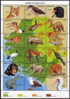 Sierra Leone 1261 At Sheet, 1262, MNH. Mi 1479-1496 Klb, Bl.134. Wildlife 1990. - Sierra Leone (1961-...)