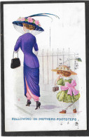Carte Anglaise - Femme élégante, Petite Fille Suit - Following In Mothers Footsteps - Autres & Non Classés