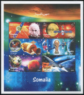 Somalia 1999 Millennium Sheet,MNH. Einstein,Space Researches,Soccer,Concorde. - Somalia (1960-...)