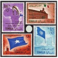 Somalia 243-244,C70-C71, MNH. Michel 4-7. Independence, 1960. Gazelle,Map,Flags. - Somalia (1960-...)