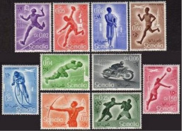 Somalia 221-227, C54-C56, MNH. Michel 340-349.  Sport 1958: Fencing, Soccer. - Somalia (1960-...)