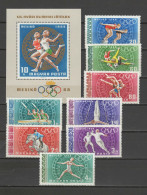 Hungary 1968 Olympic Games Mexico, Football Soccer, Athletics, Equestrian, Wrestling, Fencing Set Of 8 + S/s MNH - Summer 1968: Mexico City