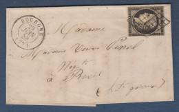 Tarn - Cérès N° 3 Et Cachet 15 Dourgne Sur Lettre Pour Revel - 1849-1876: Periodo Clásico