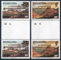 St Helena 376-377 Gutter,MNH. Mi 365-366. Participation Commonwealth Games,1982. - Sainte-Hélène