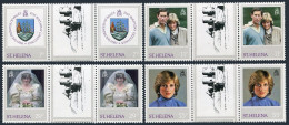 St Helena 372-375 Gutter,MNH.Mi 361-364. Princess Diana 21st Birthday,1982.Arms. - Sainte-Hélène