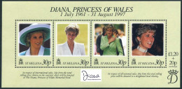 St Helena 711 Ad Sheet,MNH. Diana,Princess Of Wales,1961-1997.1998. - St. Helena
