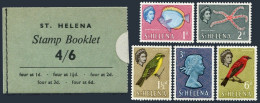 St Helena 159-162,164 Booklet,MNH. Queen Elizabeth  II,1961.Fish,Birds. - Sainte-Hélène