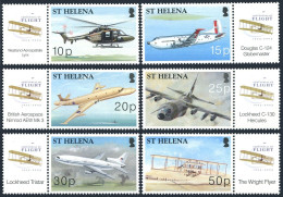 St Helena 836-841,842, MNH. Powered Flight, Centenary, 2003. Supermarine Walrus. - St. Helena