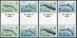 St Helena 483-486 Gutter, MNH. Mi 473-476. Marine Mammals 1987. Whales, Dolphins - St. Helena