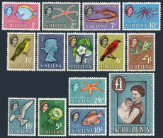 St Helena 159-172, Hinged. Queen Elizabeth.Prince Andrew.1961.Fish,Birds,Flowers - Sint-Helena