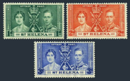 St Helena 115-117, MNH. Mi 94-96. Coronation 1937. King George VI, Elizabeth. - Isla Sta Helena