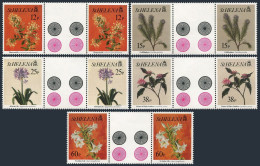 St Helena 636-640 Gutter,MNH.Michel 643-647. Flowers 1994.Honeysuckle,Lilies, - Sint-Helena