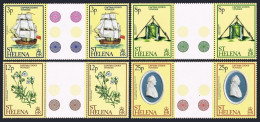 St Helena 324-327 Gutter,MNH.Michel 313-316. James Cooks Voyages,Ship,Flowers. - Sint-Helena