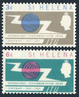 St Helena 180-181, MNH. Michel 167-168. ITU-100, 1965. - Isla Sta Helena